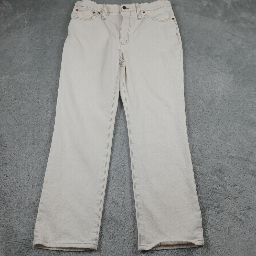 Madewell Jeans Womens‎ 31 White Slim Demi Bootcut Light Wash Preppy Pockets